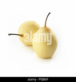 Deux Poires blanc chinois, close-up Banque D'Images