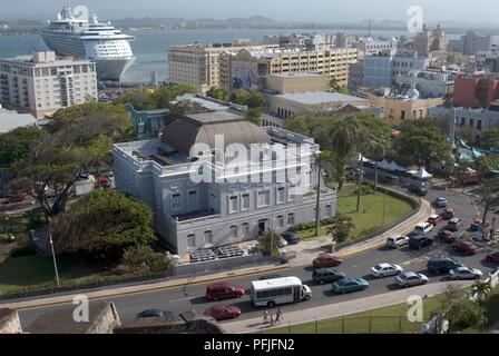 Puerto Rico, San Juan, vue en direction du front de Castillo de San Cristobal (Fort San Cristobal) Banque D'Images