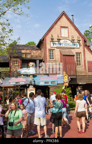 Entrée de Splash Mountain à Frontierland, Magic Kingdom, Walt Disney World, Orlando, Floride. Banque D'Images