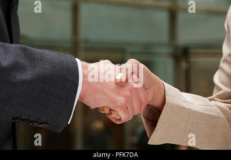 Two businesspeople shaking hands Banque D'Images