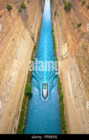 Corinthe, Canal de Corinthe, le Péloponnèse, Grèce, sud de l'Europe Banque D'Images