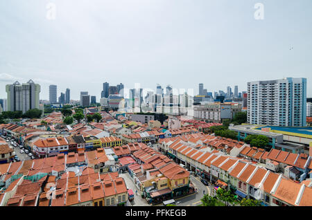 Vue aérienne de Little India. Little India est la zone délimitée par Serangoon Road. Il est riche en architecture, la culture et l'histoire. Banque D'Images