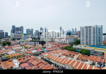 Vue aérienne de Little India. Little India est la zone délimitée par Serangoon Road. Il est riche en architecture, la culture et l'histoire. Banque D'Images