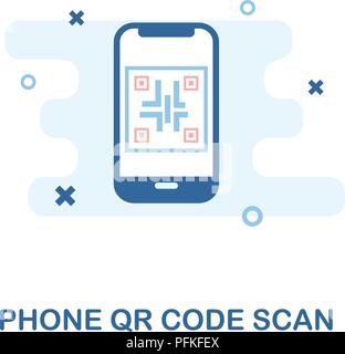 Scan de QR Code téléphone icône créative. Élément simple illustration. Qr Code téléphone concept design de numérisation symbole téléphone mobile collection. Web, mobile et Illustration de Vecteur
