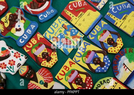 Cuba, aimants de réfrigérateur de souvenirs cubains Banque D'Images