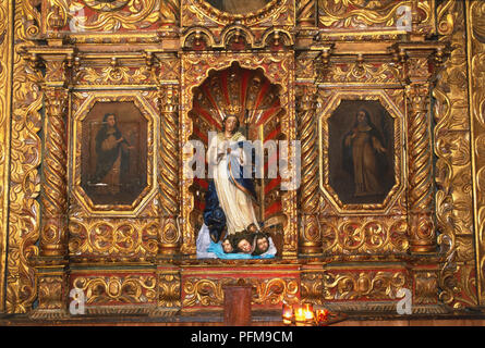 Le Mexique, San Cristobal de las Casas, Templo de Santo Domingo, retable doré Banque D'Images