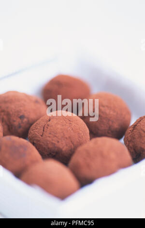 Fort de truffes au chocolat, Close up Banque D'Images