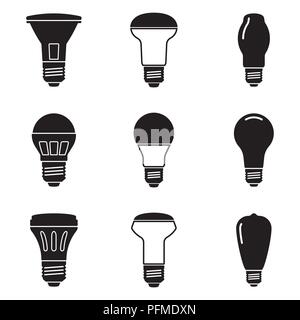 Ensemble de lampe à halogène d'icônes. Télévision vector Illustration de Vecteur
