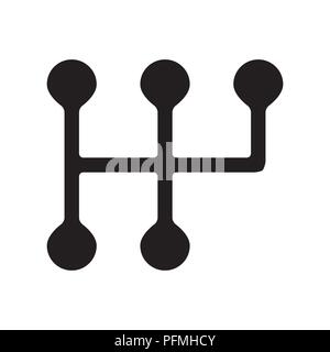 L'icône de la boîte de vitesses manuelle conception vecteur isolé sur fond blanc Illustration de Vecteur