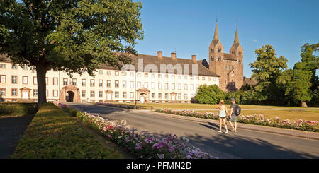Corvey, UNESCO World Heritage Site, Hoexter, Weser Uplands, à l'Est de la Westphalie, parc naturel de la forêt de Teutoburg/Parc Eggegebirge Banque D'Images