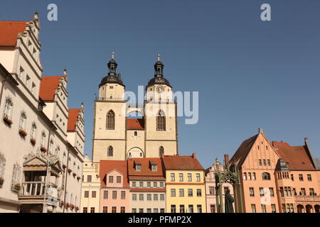 Blick auf die Altstadt von Lutherstadt-Wittenberg Banque D'Images