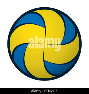 Volley-ball jaune et bleu signe gradient isolé sur fond blanc Illustration de Vecteur