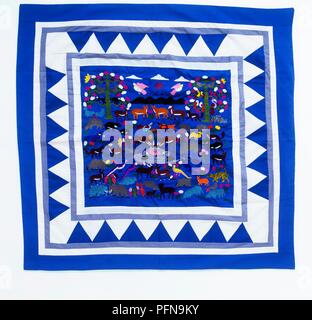 Tissu de soie peintes de couleurs vives de Thaïlande Banque D'Images