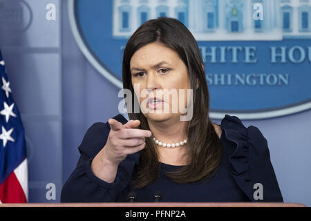 Washington, DC, USA. Août 22, 2018. Point de presse avec Secrétaire de presse SARAH SANDERS dans la salle des conférences de presse de la Maison Blanche à la Maison Blanche à Washington, DC Le 22 août 2018 Crédit : Michael Brochstein/ZUMA/Alamy Fil Live News Banque D'Images