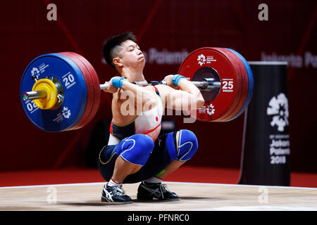 Jakarta, Indonésie. Août 22, 2018. /Masanori Miyamoto (JPN) Haltérophilie : Men's 69kg Grand City Convention & Exhibition Centre à Centre Hall A, au cours de la 2018 Jeux Asiatiques Palembang Jakarta à Jakarta, Indonésie . Credit : Naoki Morita/AFLO SPORT/Alamy Live News Banque D'Images