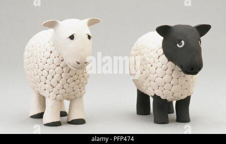 Deux moutons plasticine Banque D'Images