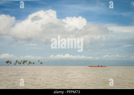 Paysages panoramiques du lac Tempe inondées dans le sud de Sulawesi, Indonésie Banque D'Images