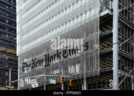 La ville de New York, USA - 20 juin 2018 : New York Times siège à Midtown de Manhattan Banque D'Images