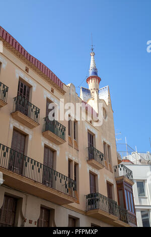 Casa Bartomeu Carbonell dans le centre-ville historique de Sitges en Espagne Banque D'Images