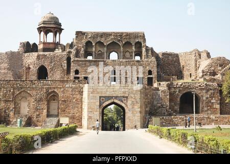 L'Inde, Delhi, le Purana Qila, vieux fort Banque D'Images