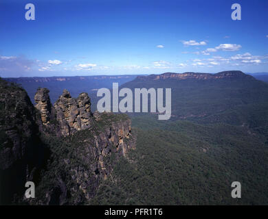 L'Australie, New South Wales, Sydney, trois soeurs dans les Blue Mountains. Banque D'Images