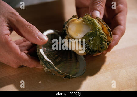 Frais d'ouverture Chef d'haliotide, close-up Banque D'Images