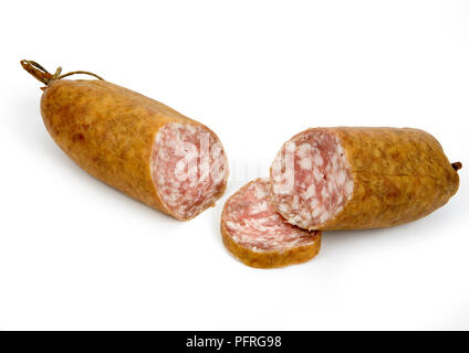 Tranches de saucisse de Morteau Banque D'Images