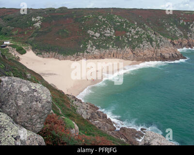 La Grande-Bretagne, l'Angleterre, Cornwall, plage de Porthcurno, Banque D'Images