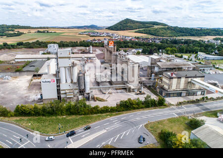 Koblenz Allemagne 21.07.2018 - Quickmix centrale à béton et les matériaux de construction de l'usine vue aérienne de l'usine. Banque D'Images