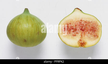 Syconium, d'une figue et une coupe d'une fig Banque D'Images