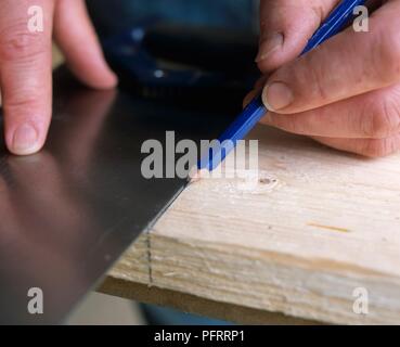 Marquer au crayon de bois, close-up Banque D'Images