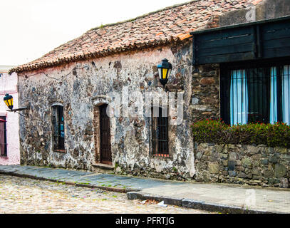 Vieilles maisons historiques à Colonia del Sacramento, Uruguay Banque D'Images