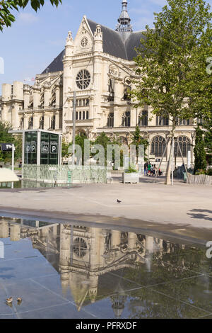 Paris Saint Eustache - église de style gothique de Saint Eustache dans le quartier Les Halles de Paris, France, Europe. Banque D'Images