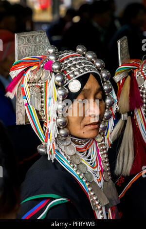 La tribu Akha, les minorités chrétiennes dans le nord de la Thaïlande, montagnes Banque D'Images