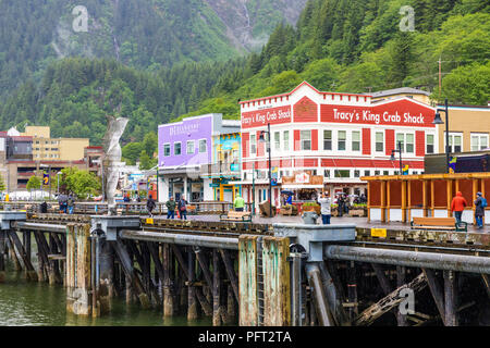 Le port sur un jour pluvieux à Juneau, la capitale de l'Alaska, USA Banque D'Images