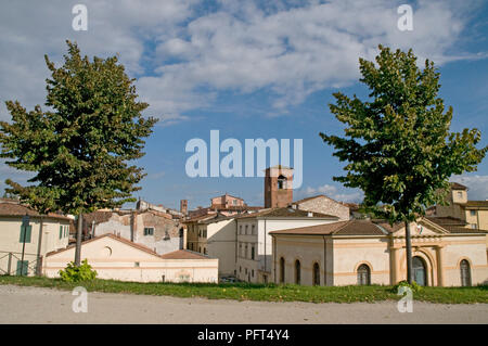 Italie, Toscane, Lucca, vue depuis les remparts de la ville Banque D'Images