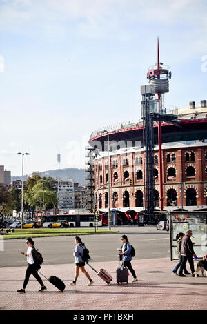 Le centre commercial Las Arenas. La place d'Espagne, Barcelone, Espagne Banque D'Images