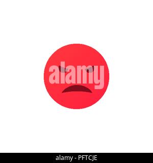 Visage anthropomorphe emoji en colère. Sourire rouge isolé sur fond blanc Illustration de Vecteur