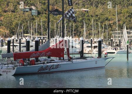 Hamilton Island, Queensland, Australie - Août 17, 2018. Wild Oats XI à Hamilton Island en préparation de Hamilton Island Race Week 2018. Banque D'Images