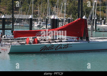 Hamilton Island, Queensland, Australie - Août 17, 2018. Wild Oats XI à Hamilton Island en préparation de Hamilton Island Race Week 2018. Banque D'Images