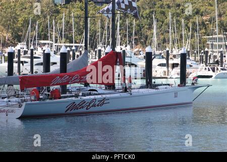 Hamilton Island, Queensland, Australie - Août 17, 2018. Wild Oats XI à Hamilton Island en préparation de Hamilton Island Race Week 2018. Banque D'Images