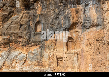 Niches sacré près du temple de Pan, Césarée de Philippe, Israël, Moyen Orient Banque D'Images