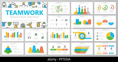 Ensemble de ressources humaines et organisation de l'entreprise Éléments de gestion modèle de présentation pour les impressions des diapositives avec graphiques et tableaux. Notice, rapport d'entreprise, marketing, publicité, conception de couverture de livre. Illustration de Vecteur