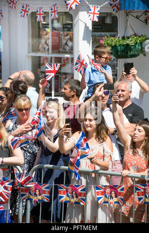 Fans de Windsor Royal le jour du mariage du prince Harry & Meghan Markle Banque D'Images