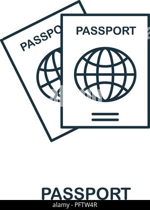 L'icône de création de passeport. Élément simple illustration. Symbole de l'icône passeport design collection voyage. Peut être utilisé pour le web, mobile et d'impression de web. Illustration de Vecteur