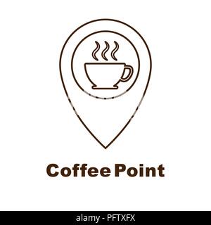 Logo vector minimaliste pour café. Avec logo tasse à café et navigation Illustration de Vecteur