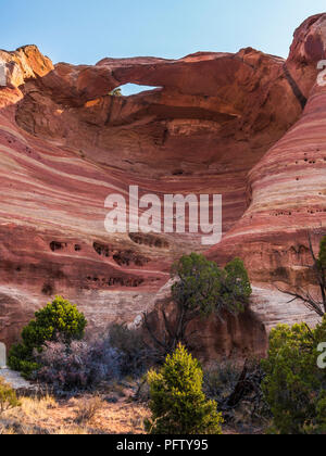 Passage de l'œil, Canyon de Rattlesnake, Black Ridge Wilderness Area, McInnis Canyons National Conservation Area, Grand Junction, Colorado. Banque D'Images