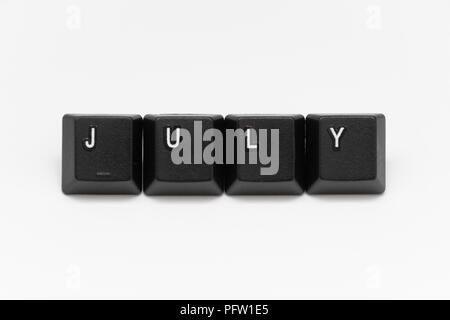 Touches de clavier noir avec différents noms ou mots années Banque D'Images