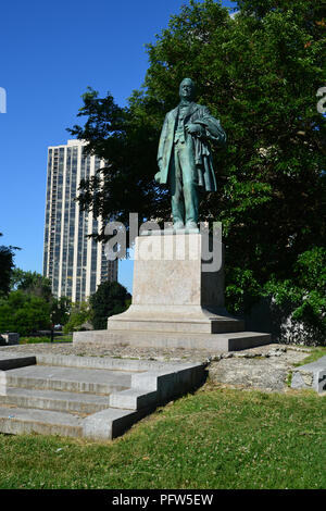 Le Lincoln Park, monument de Chicago, surmonté et oublié, de Richard J. Oglesby, 14e gouverneur de l'Illinois, par le sculpteur Leonard Crunelle. Banque D'Images