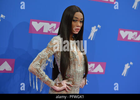 Winnie Harlow assiste à la 2018 MTV Video Music Awards au Radio City Music Hall, le 20 août 2018 dans la ville de New York. Banque D'Images